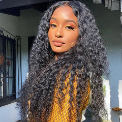 Wet & Wavy Glueless 4x4 Closure Undetectable HD Long Lace Wig 100% Human Hair